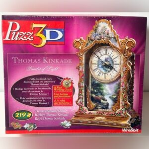 Wrebbit Thomas Kinkade 3D Puzzle Working Clock 219 pieces  Painter of Light
